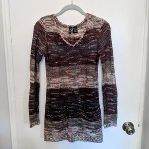 Multicolored Sweater Dress with Pockets